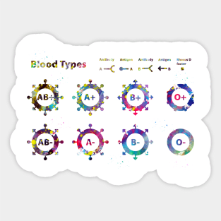 Human Blood Types Sticker